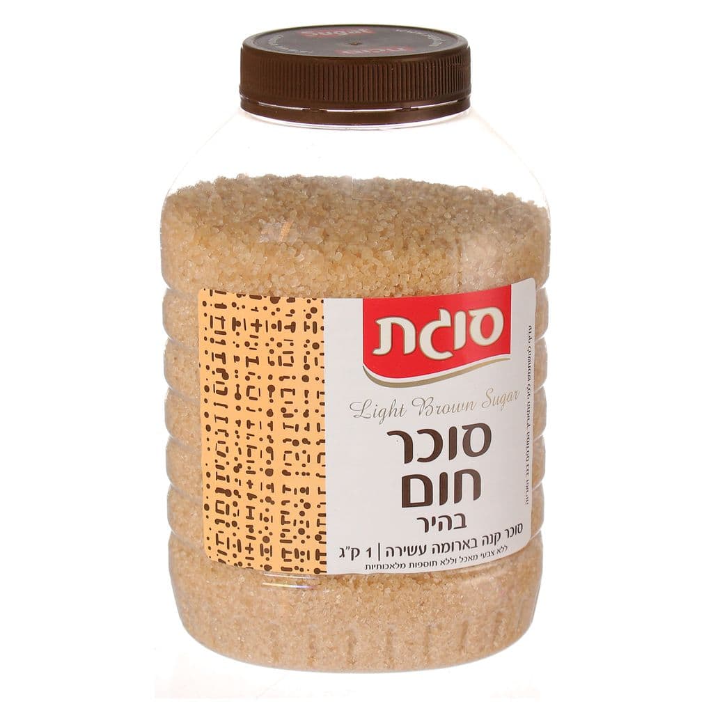 סוכר חום בהיר סוגת בצנצנת 1 קג