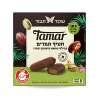 מארז 5 חטיפי תמרים במילוי חמאת פיסטוק וקשיו שקד תבור