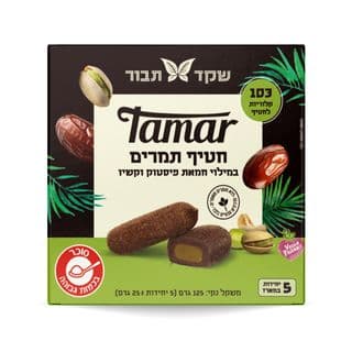 מארז 5 חטיפי תמרים במילוי חמאת פיסטוק וקשיו שקד תבור