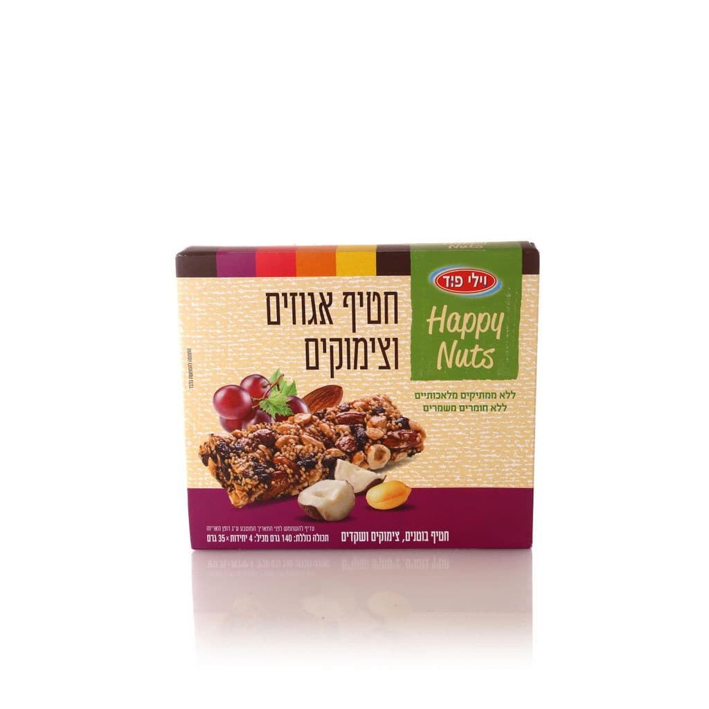 הפי נוטס חטיף אגוזים וצימוקים 4*35 גרם