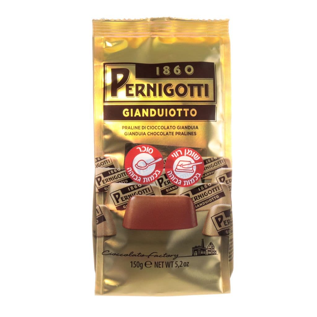 GIANDUIOTTO פרילינים שוקולד ג'אנדויה ואגוזי לוז 150 גרם