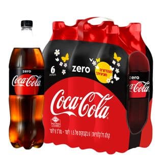 שישייה קוקה- קולה zero חג שמח 1.5 ליטר
