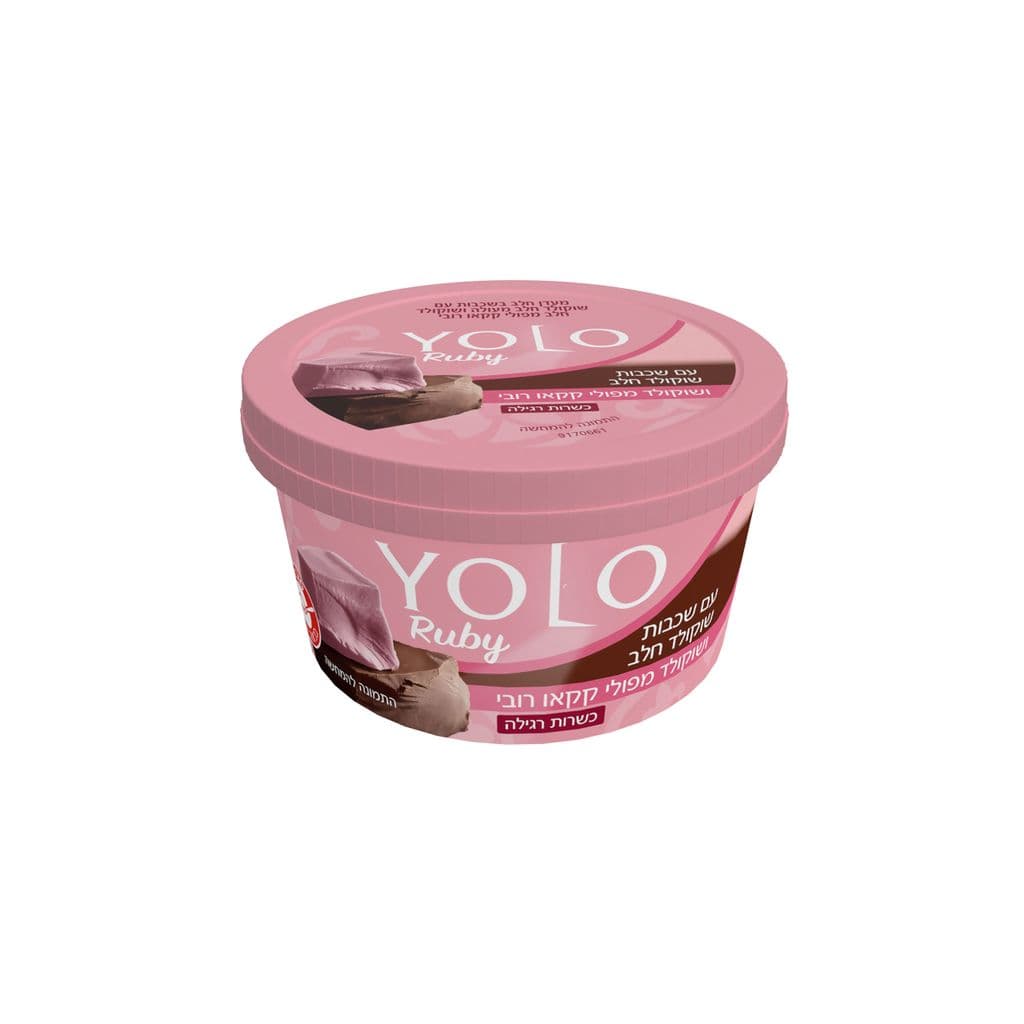 YOLO RUBY שכבות שוקולד מפולי קקאו רובי ושוקולד חלב