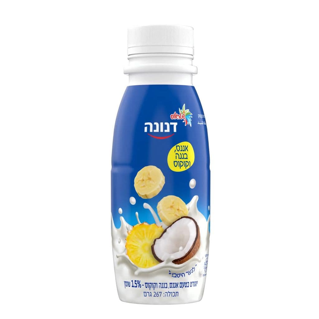 דנונה משקה יוגורט קוקוס בננה אננס 1.5% שומן