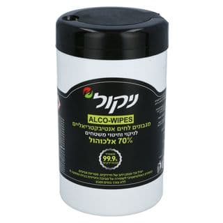 nALCO-WIPES nמגבונים לחים אנטיבקטריאליים לניקוי וחיטוי משטחים 70% אלכוהול. יעיל נגד מגוון רחב של חיידקים, פטריות ונגיפים.