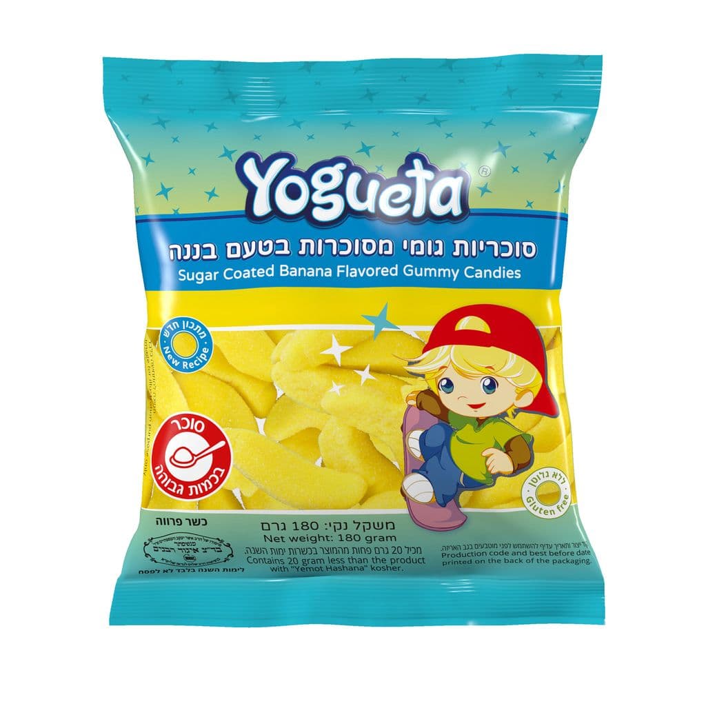 יוגטה סוכריות כשל"פ גומי בננה מסוכר 180 גרם