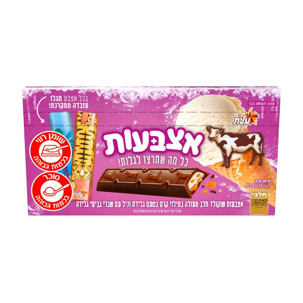 אצבעות חלב בטעם וניל ושברי גלידה