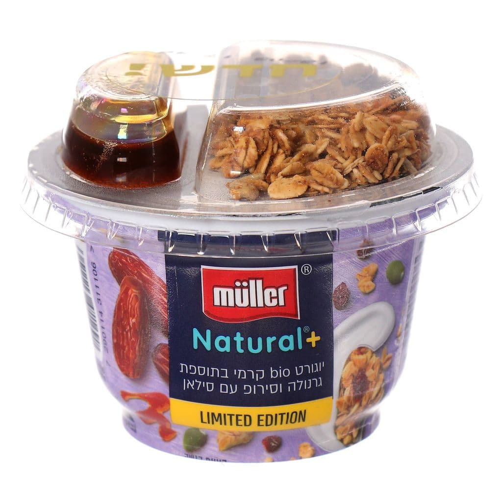 Müller Natural+ avec granola et sirop de dattes