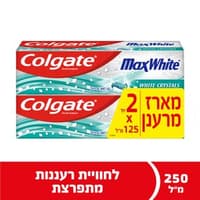 קולגייט מקס וייט זוג משחות שיניים לנשימה רעננה עם קריסטלים לבנים 200 מ"ל