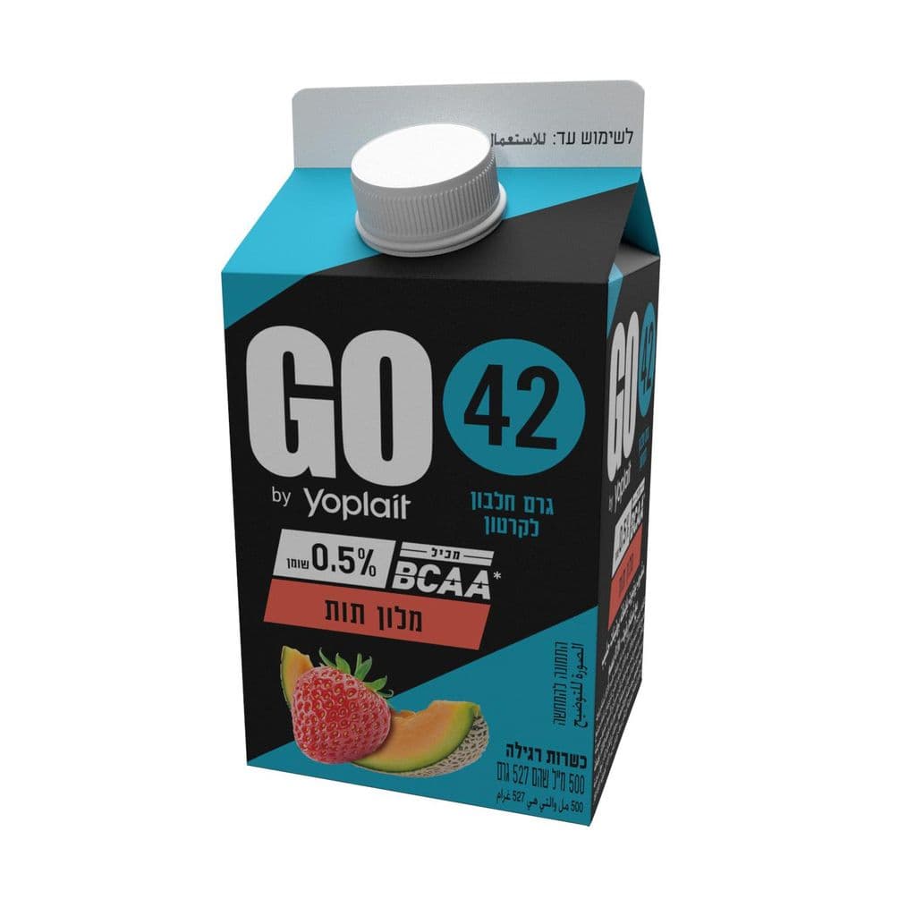 משקה יוגורט חלבון 42 גרם GO מלון תות 500 מ"ל רבנות