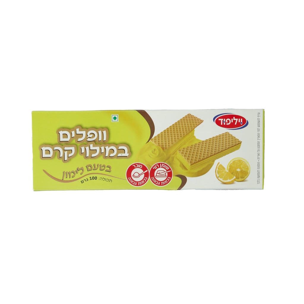Wafers filled with lemon flavored cream