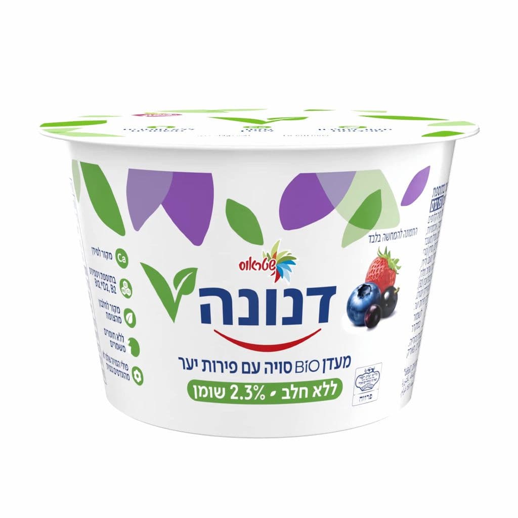 מעדן ביו סויה עם פירות יער בתוספת חיידק
