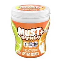 MUST + ויטמינים מסטיק ללא סוכר בטעם הדרים 66 גרם