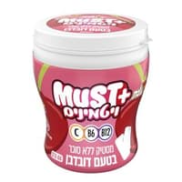 MUST + ויטמינים מסטיק ללא סוכר בטעם דובדבן 66 גרם