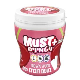 MUST + ויטמינים מסטיק ללא סוכר בטעם דובדבן 66 גרם