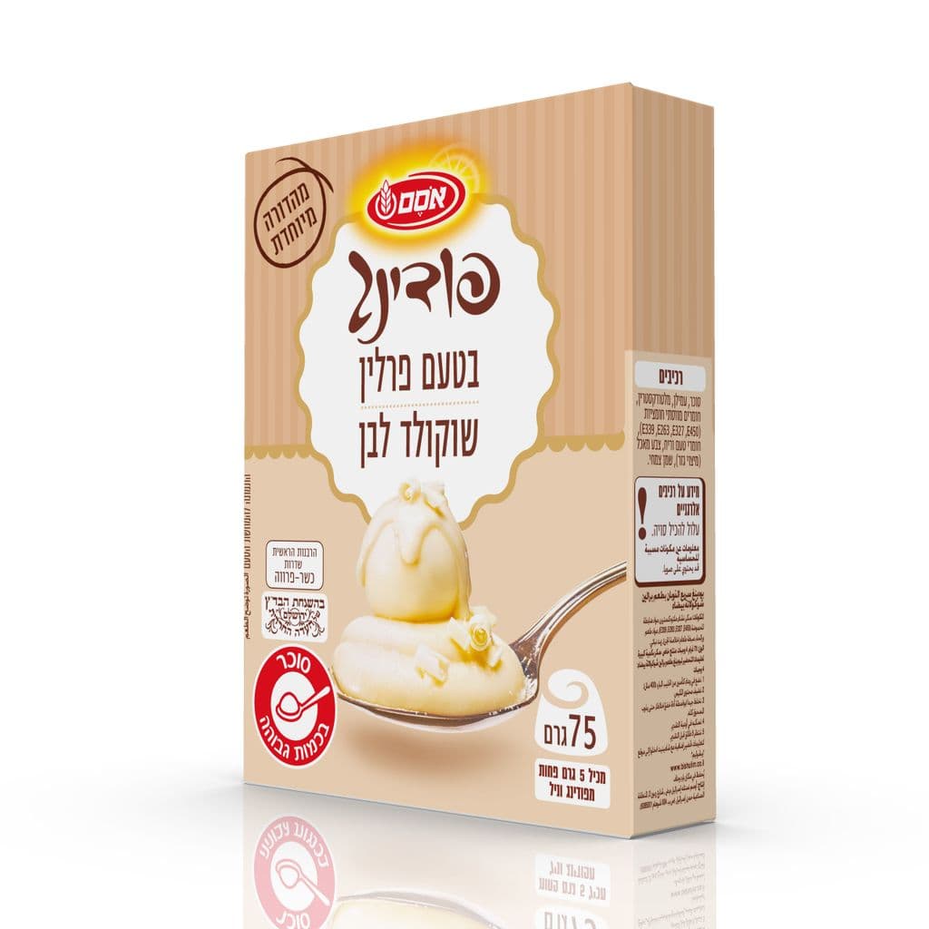 אסם פודינג בטעם פרלין שוקולד לבן