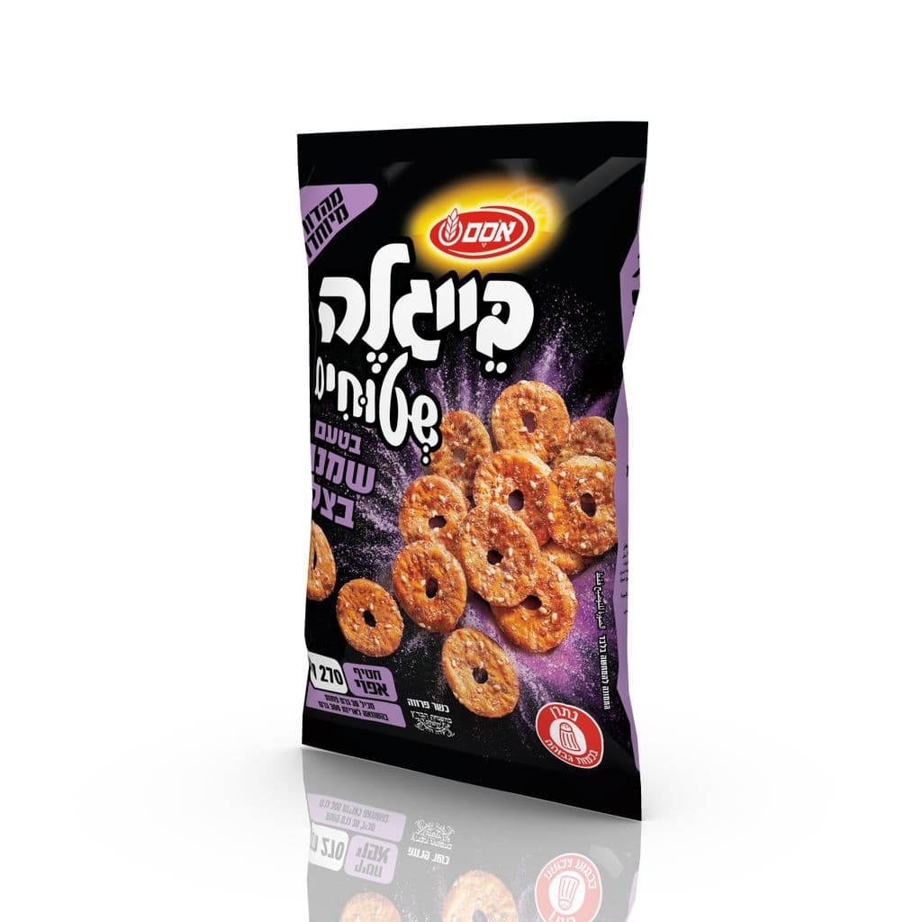 אסם בייגלה שטוחים בטעם שמנת בצל