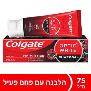 משחת שיניים אופטיק וייט עם פחם פעיל ומיקרו-חלקיקים מינרליים עדינים