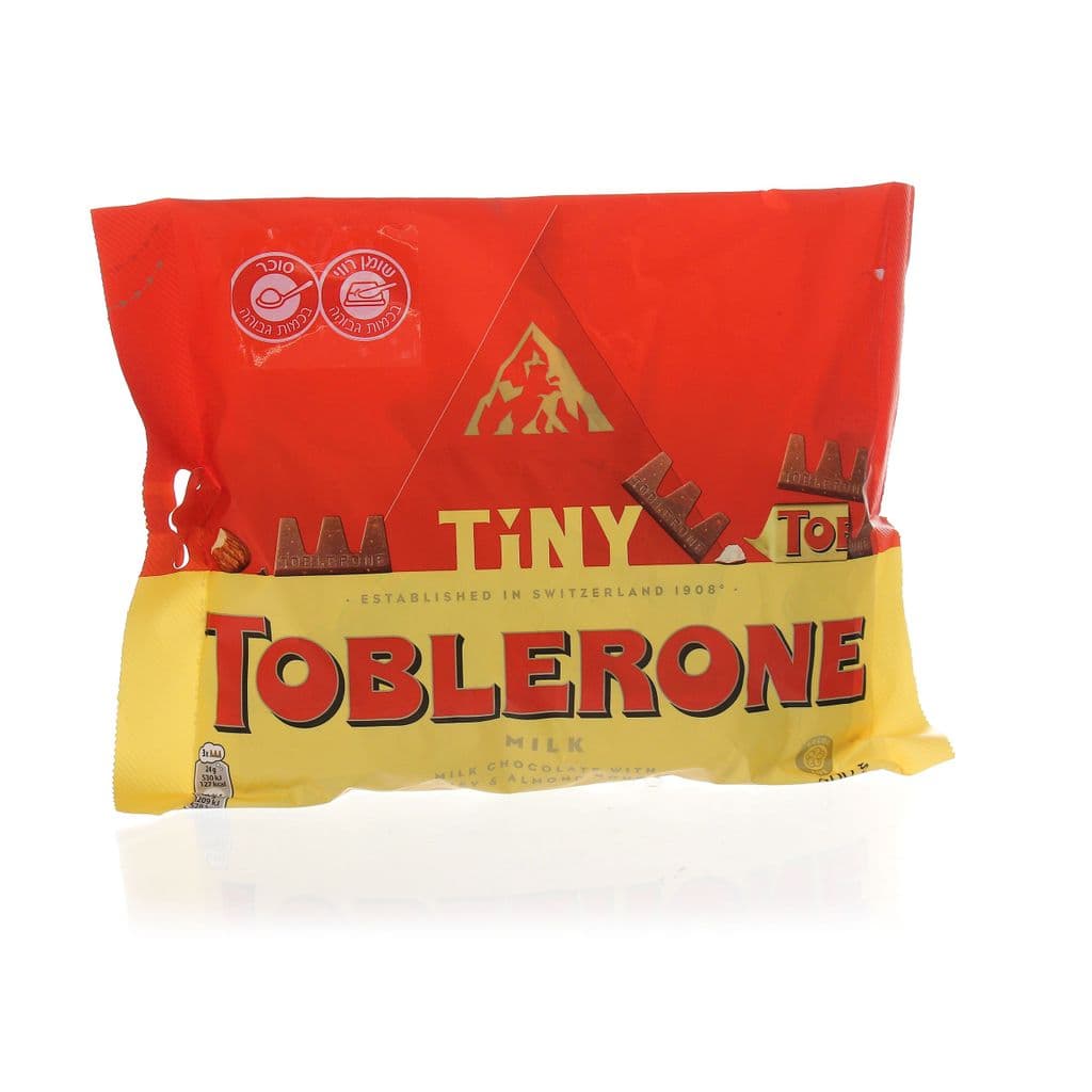 TOBLERONE TINY- שוקולד חלב שוייצרי ממולא נוגט שקדים ודבש 200 גרם