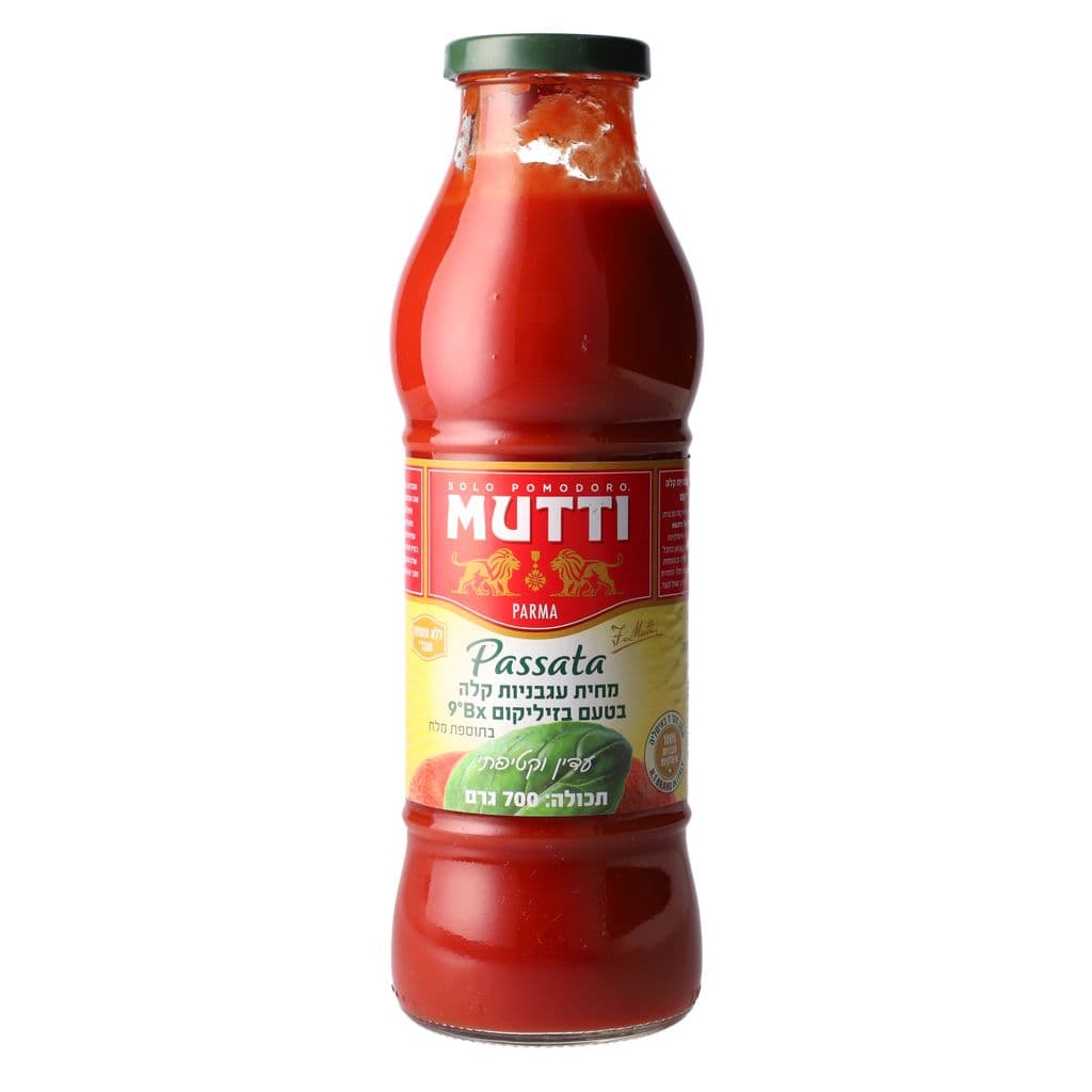MUTTI, מחית עגבניות קלה עם בזיליקום, 700 גרם
