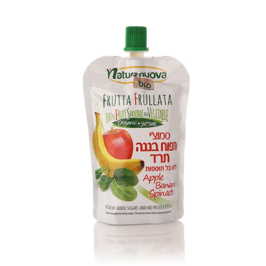 נטורה נובה - סמוצ'י תפוח בננה תרד אורגניים 100 גרם