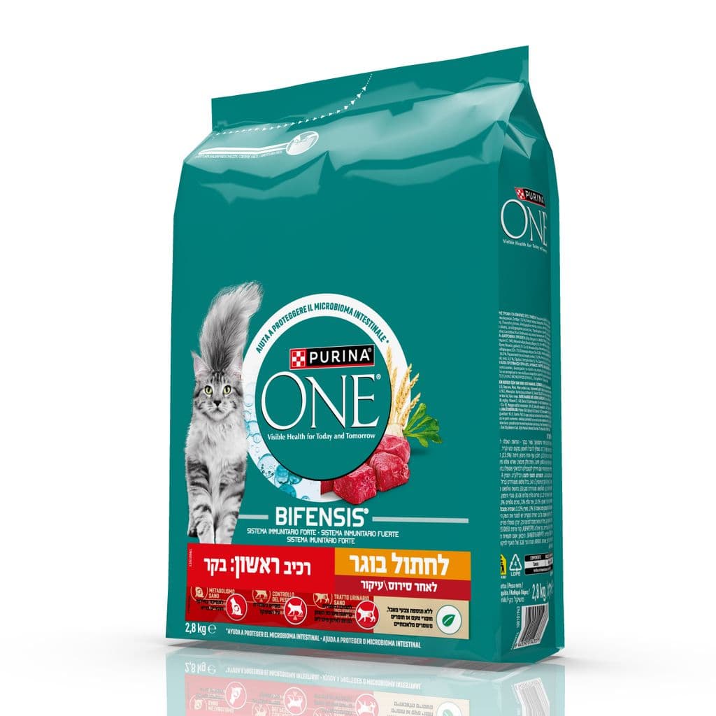 פורינה ONE מזון לחתול בוגר ומסורס - בקר