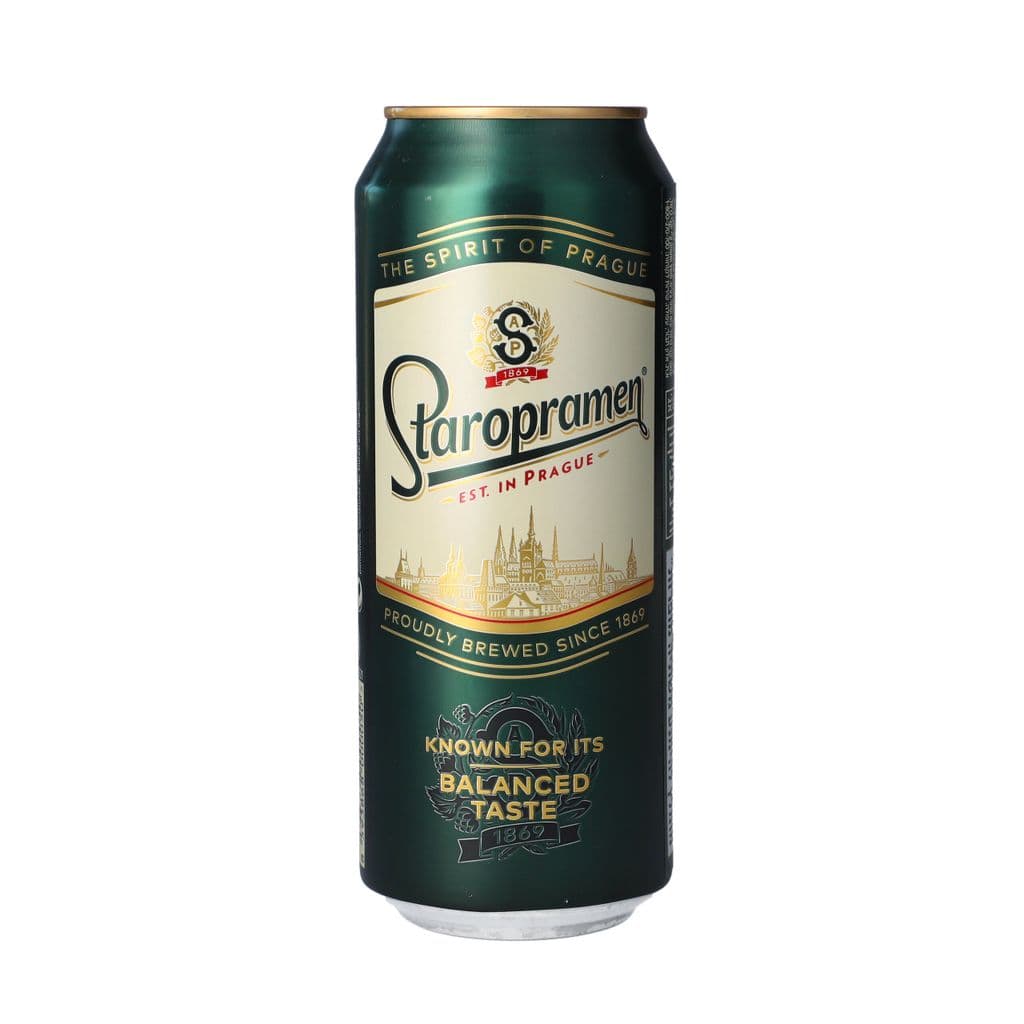 بيرة Staropramen Premium لاجر فاتحة، علبة 500 مل