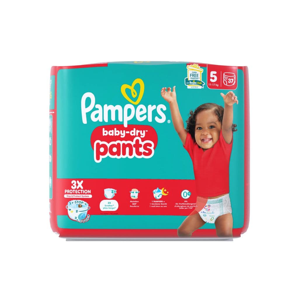פמפרס בייבי דריי פנטס מידה 5 37 יח