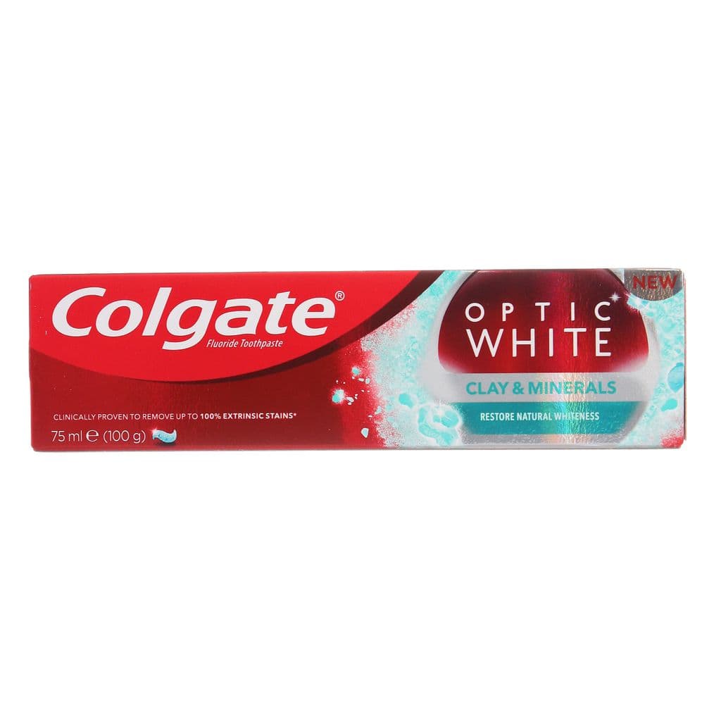Optic White Toothpaste Active Clay and Minerals Brightens and Restores Natural Whiteness