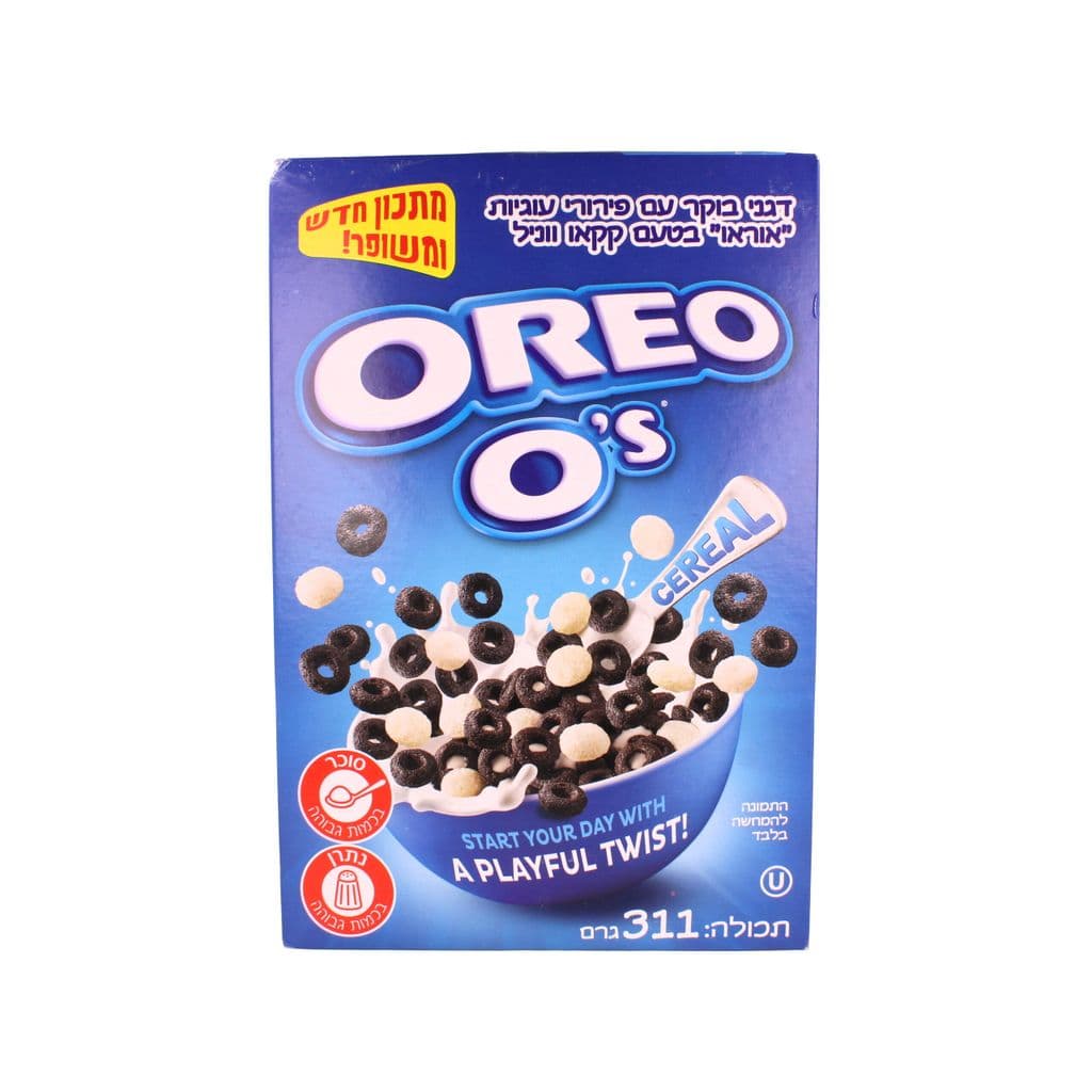 Céréales petit-déjeuner avec miettes de biscuits Oreo goût cacao et vanille