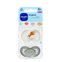 מאמ זוג מוצצים 6+טבע לבן אפור