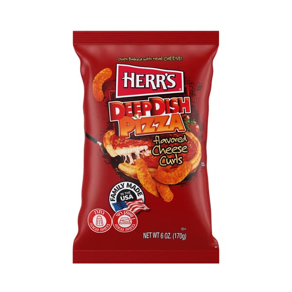 HERR'S חטיף על בסיס תירס בטעם פצה עם צ'דר, 170 גרם