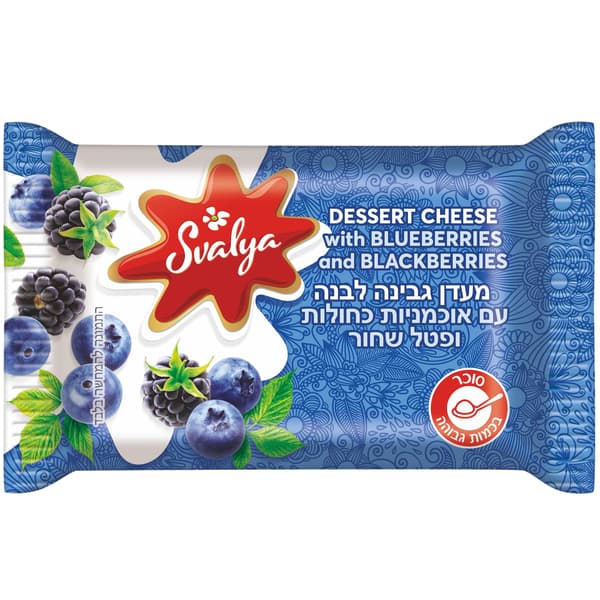 Dessert au fromage blanc surgelé aux myrtilles et aux mûres, 5 % de matières grasses, 100 g