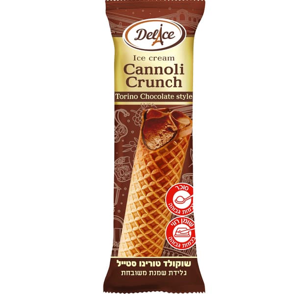 Premium cream ice cream chocolate flavor in crunchy waffle roll 60 g DELICE