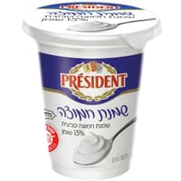 PRESIDENT שמנת חמוצה טבעית 15% שומן 300 גרם