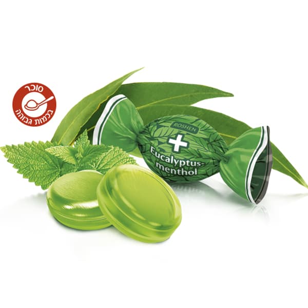 Bonbons durs goût eucalyptus-menthol 1 kg Roshen