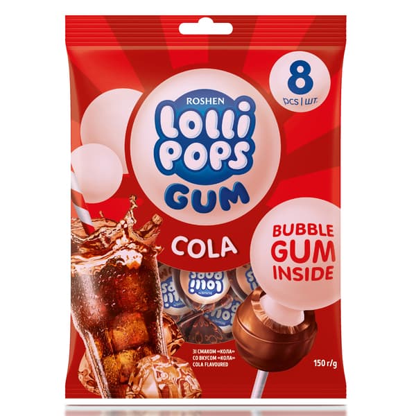 مصاصات روشين Lollipops Gum بنكهة الكولا 150 غ