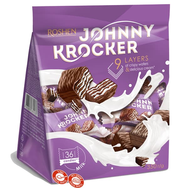 וופל חטיף רושן קרם חלב 350 גר JOHNNY KROCKER