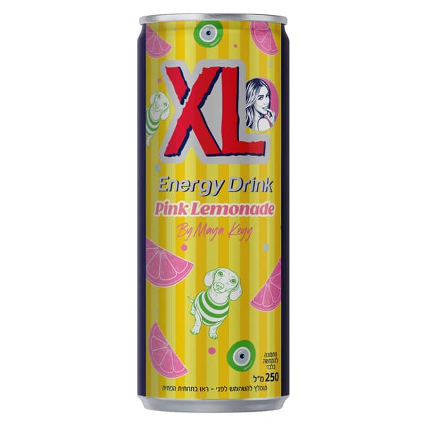 משקה אנרגיה XL לימונדה ורודה פחית 250מ