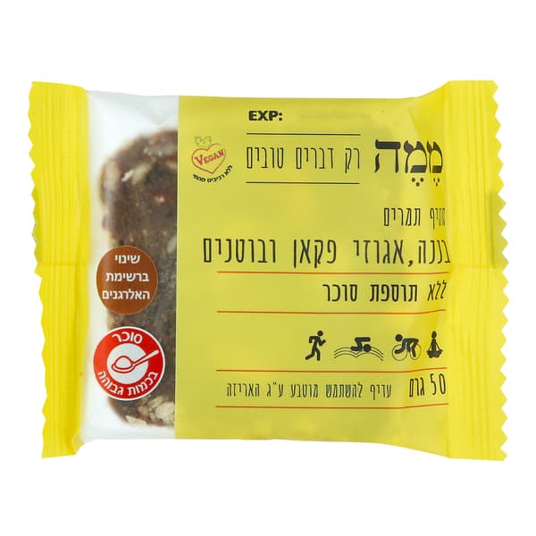 ממה חטיף תמר בננה ופקאן 50 גרם