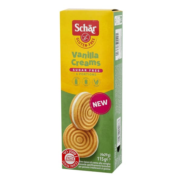 עוגיות סנדוויץ וניל ללא תוספת סוכר ללא גלוטן 115 גרם שר