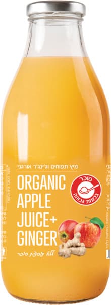 מיץ תפוחים וג'ינג'ר אורגני