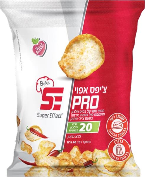 חטיף צ'יפס אפוי על בסיס חלבון בטעם צ'ילי מתוק