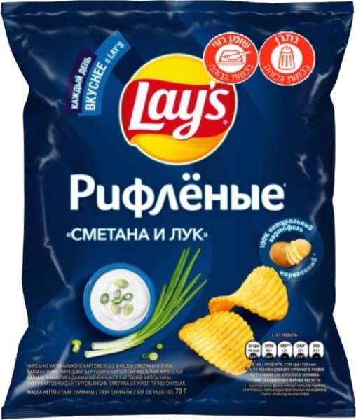 חטיפי תפוח אדמה בטעםשמנת חמוצה ובצל140גרםLAYS