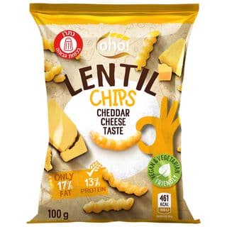 חטיף ציפס עדשים בטעם גבינה צדר 100 גר