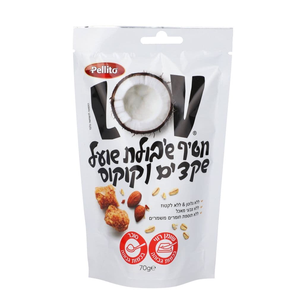 חטיף שיבולת שועל,שקדים וקוקוס 70 ג