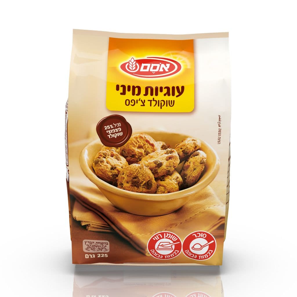 אסם עוגיות מיני שוקוצ'יפס 6*225ג-חדש