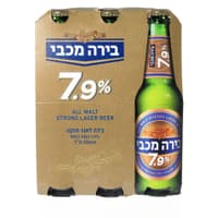בירה מכבי 7.9%, בירה חזקה, מארז שישייה, בקבוק 330 מ"ל