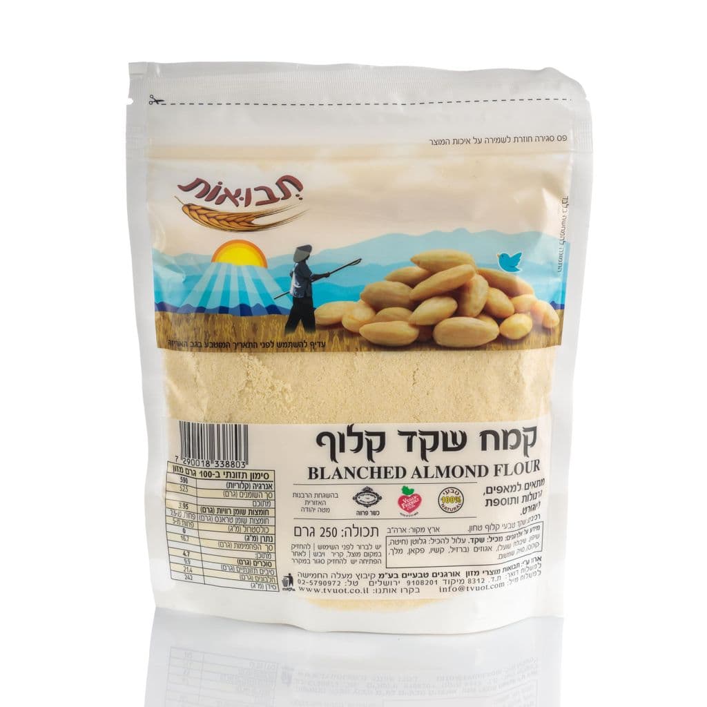 תבואות קמח שקד קלוף טחון טבעי 250 ג'