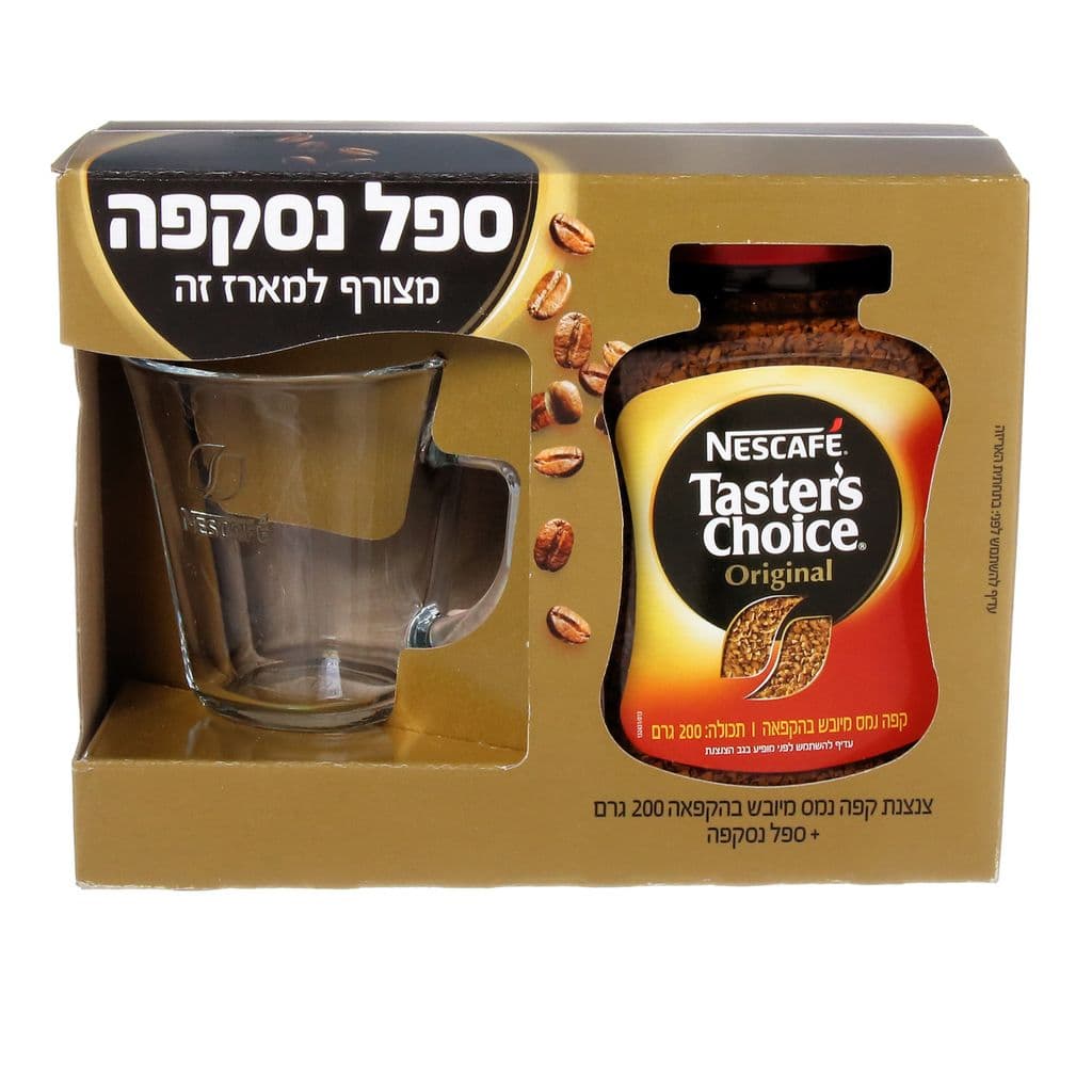 נסקפה טייסטרצויס מארז 200 ג +כוס זכוכית
